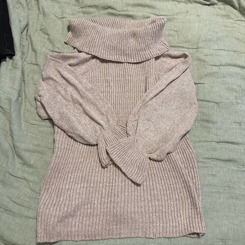Beige Off Shoulder Sweater